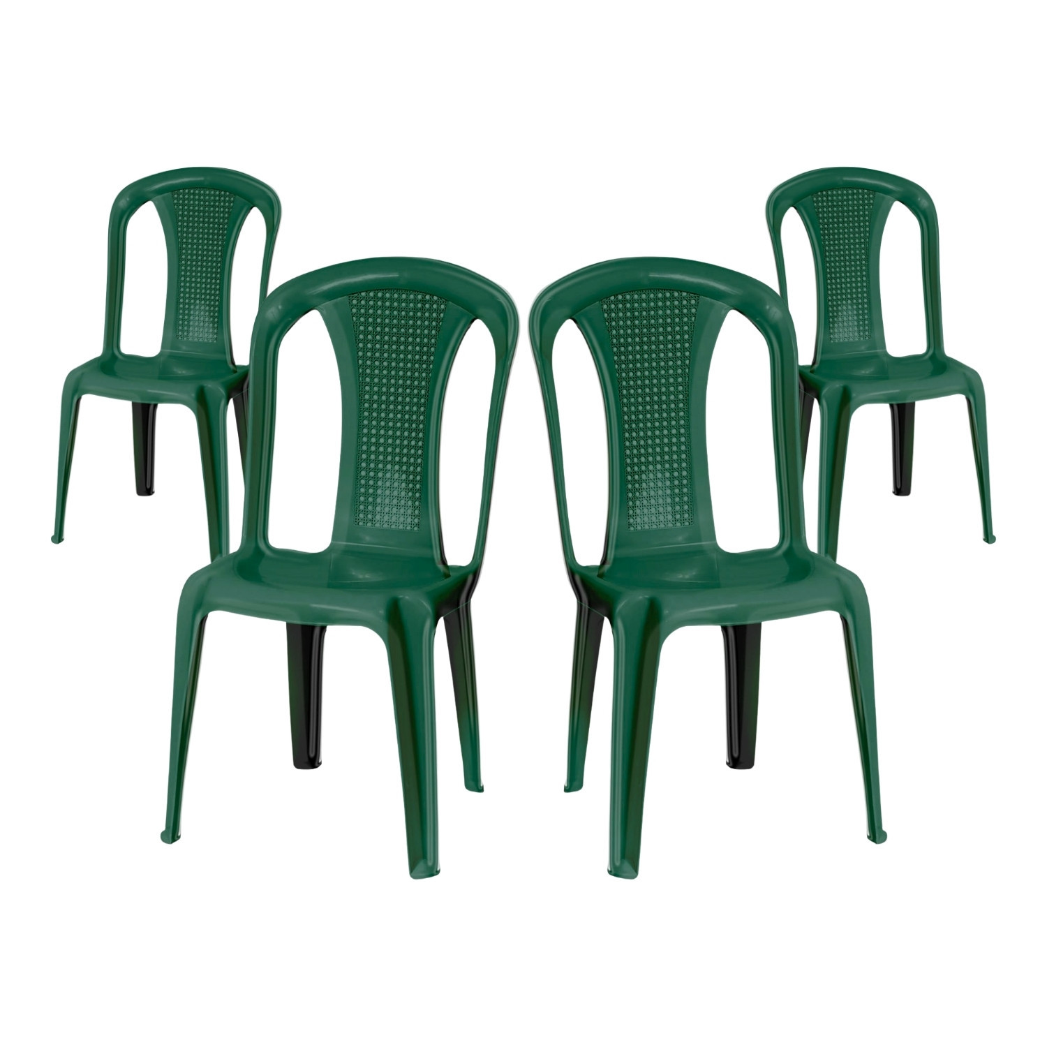 Pack 4 Sillas de Exterior Apilables sin Reposabrazos Napoli 42x49x88cm O91 Sillas Plegables 1